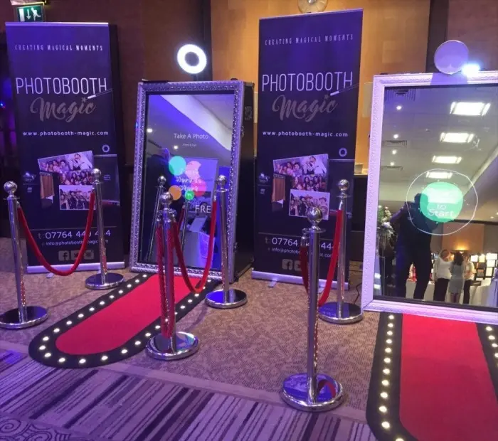 Guests using a 360 video booth at a Tampa event